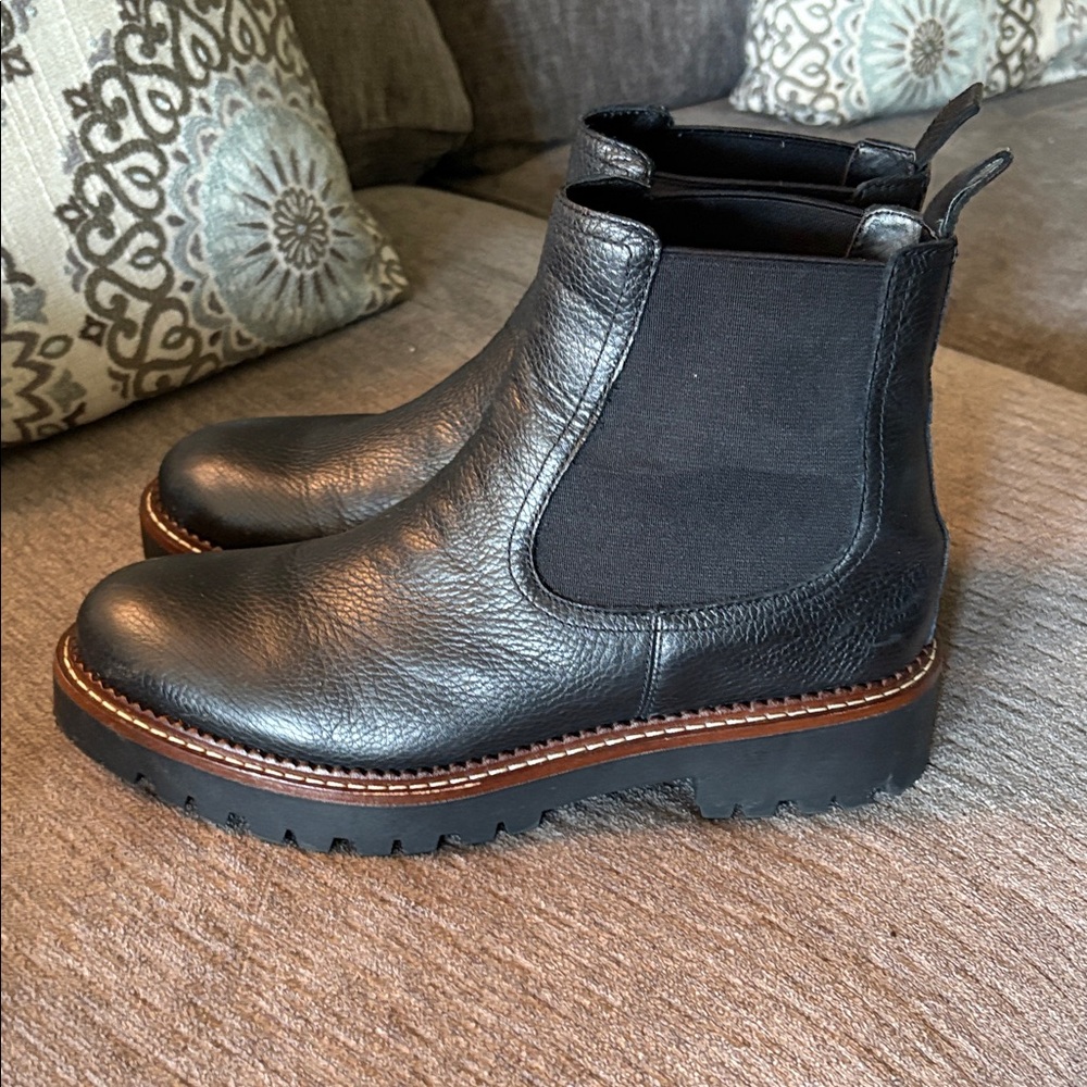 Caslon Black Leather Ankle Boots